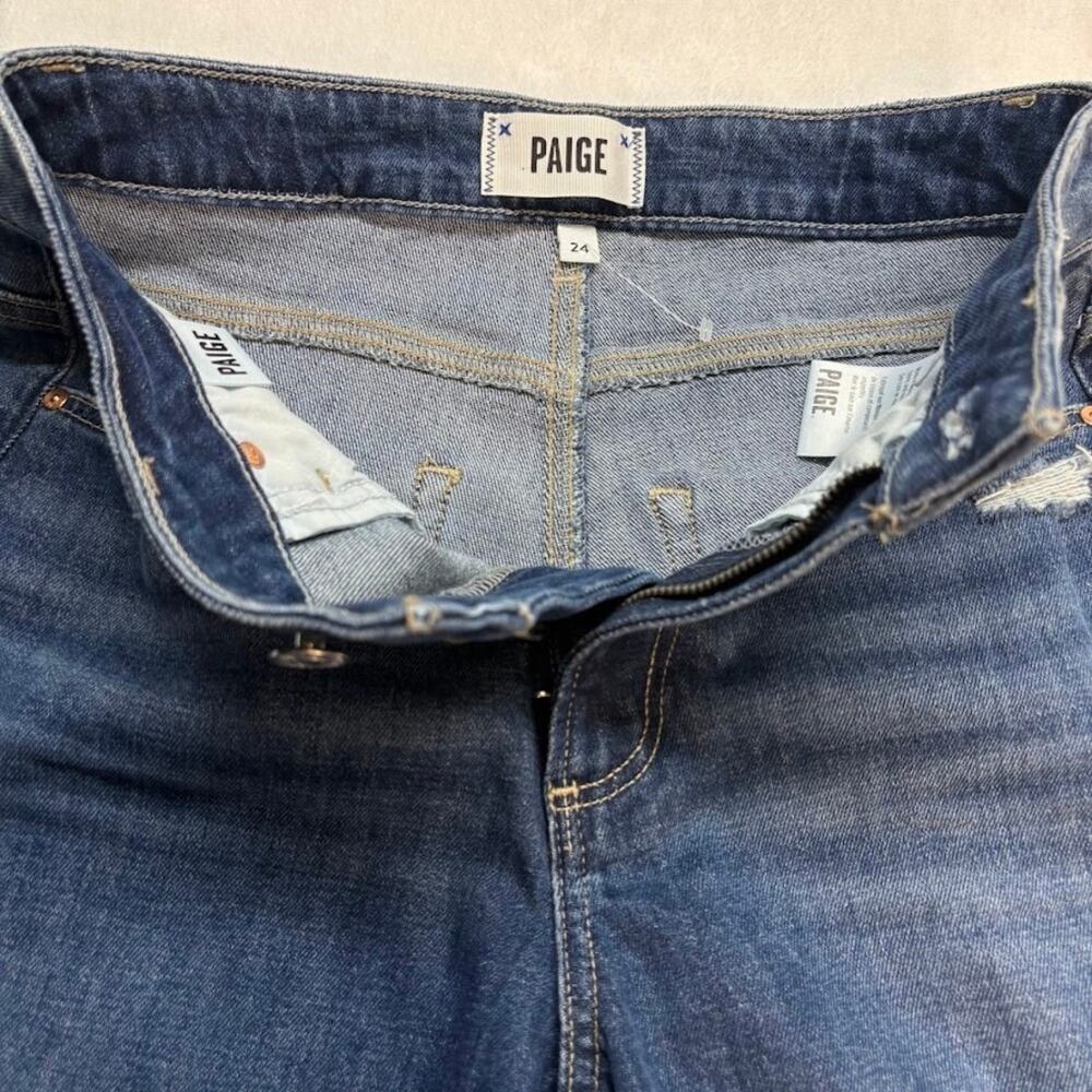 PAIGE Boyfriend Jeans Brigitte High Rise Straight Leg Vintage Wash Denim NWT 24 - Picture 7 of 11